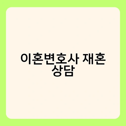 이혼변호사 재혼 상담 2