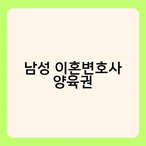 남성 이혼변호사 양육권 2