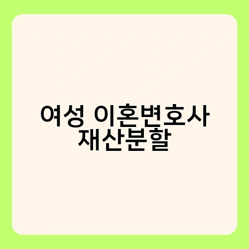 여성 이혼변호사 재산분할 3