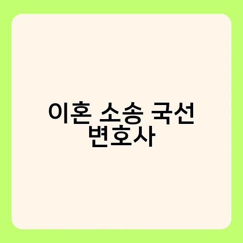 이혼 소송 국선 변호사