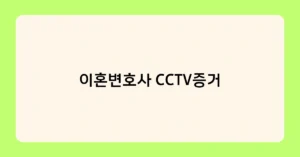 이혼변호사 CCTV증거 썸네일